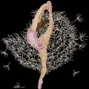Ballerina dance figure embroidery design showcasing an elegant dancer in a classic pose, ideal for ballet enthusiasts.