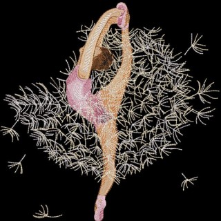 Ballerina dance figure embroidery design - Embroidery Design