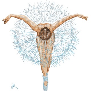 Ballerina tutu made of dandelions embroidery design - Embroidery Design