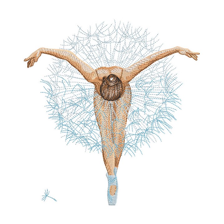 Ballerina tutu made of dandelions embroidery design - Embroidery Design
