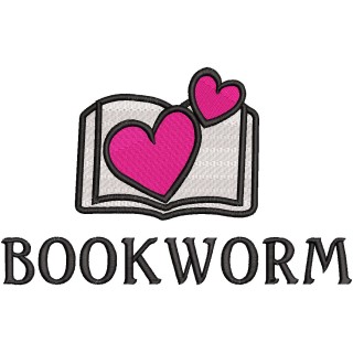 Bookworm embroidery design - Embroidery Design