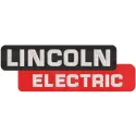 Lincoln Electric logo embroidery design featuring bold typography and iconic branding in vibrant colors.