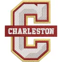 Embroidery design featuring the College of Charleston Cougars logo on a textured background.