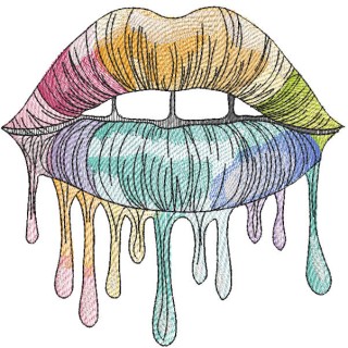 Rainbow Mouth embroidery design - Embroidery Design