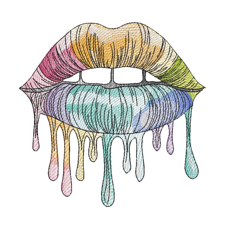 Rainbow Mouth embroidery design - Embroidery Design