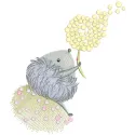 Hedgehog and air flowers embroidery design featuring a cute hedgehog surrounded by colorful floral elements.