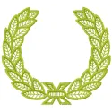 Laurel wreath embroidery design featuring intricate leaves and elegant curves, ideal for FSL and decoration projects.