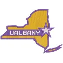 Embroidery design featuring the Albany Great Danes alternate logo from 2020 on a textured fabric background.