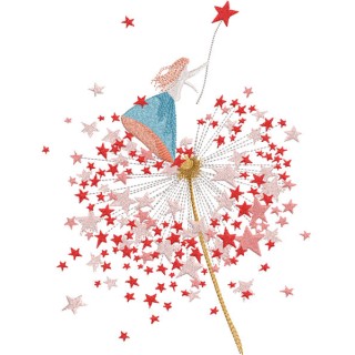 Fairy Star Dandelion embroidery design - Embroidery Design
