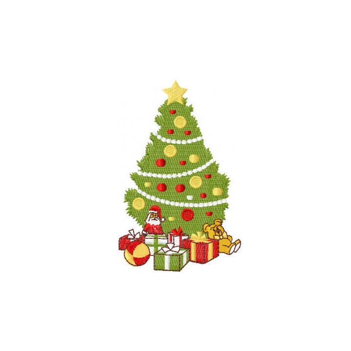 Christmas tree and toys embroidery design - Embroidery Design
