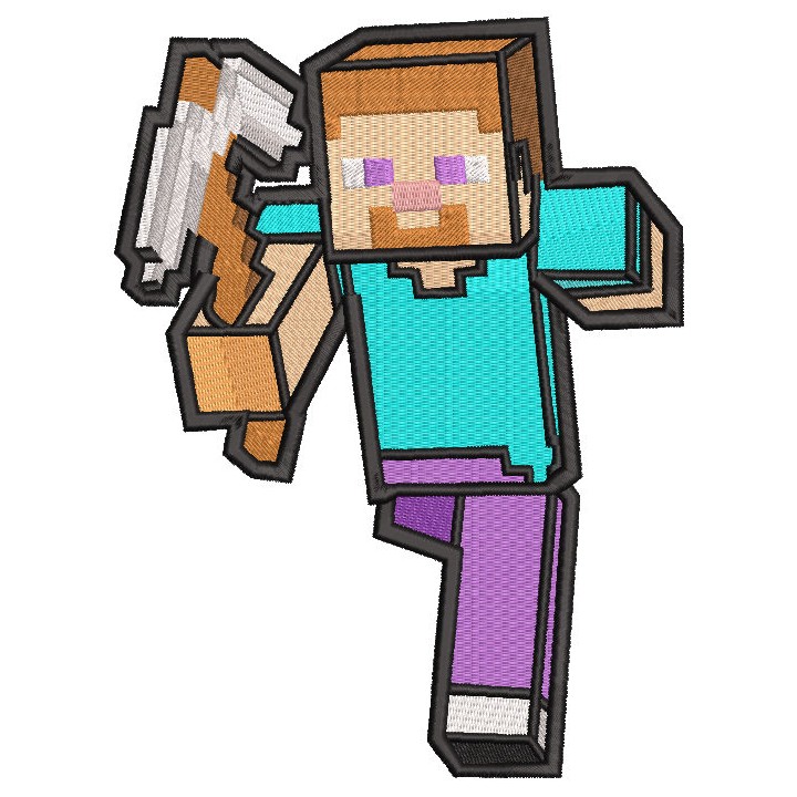 Steve Minecraft embroidery design - Embroidery Design