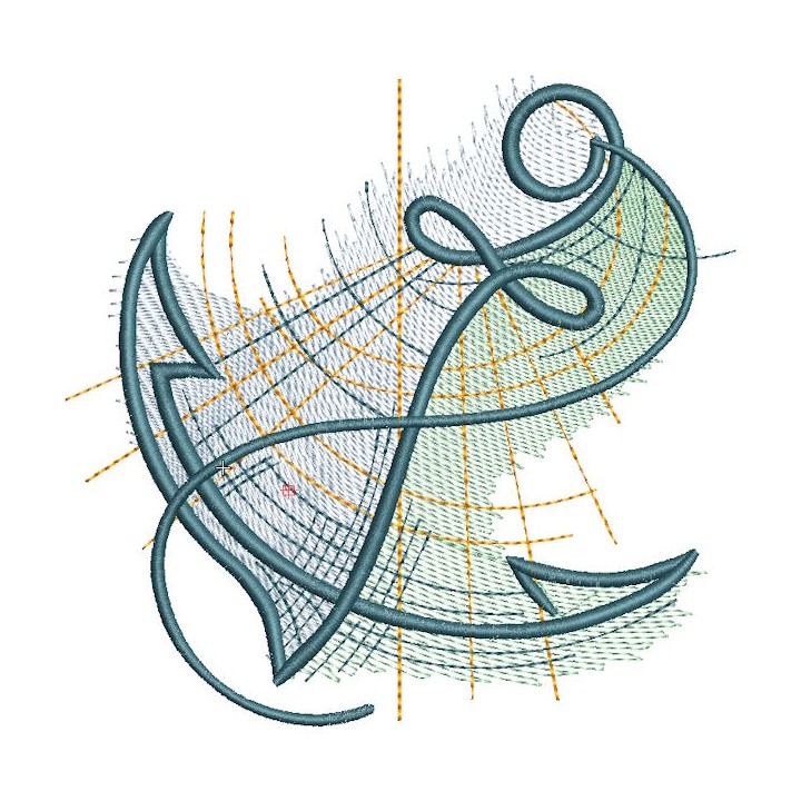 Anchor graphic improvisation embroidery design - Embroidery Design