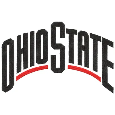 Ohio State Buckeyes Wordmark Logo 2013 embroidery design featuring bold lettering in scarlet and gray colors.
