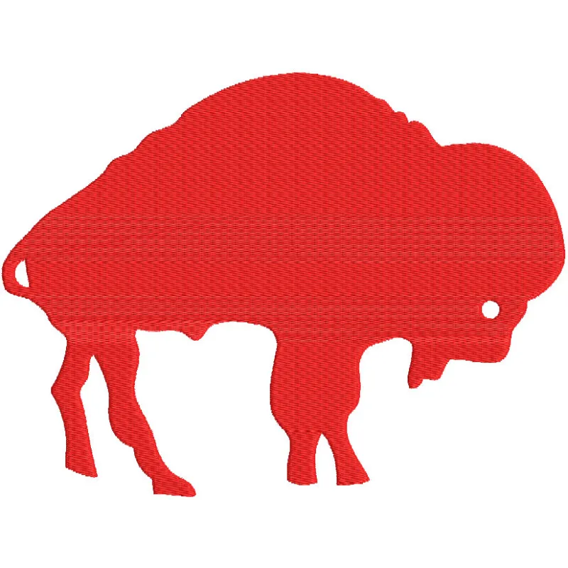 Buffalo Bills red logo embroidery design featuring the iconic buffalo silhouette and team colors.