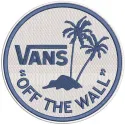 Vans round logo embroidery design featuring a classic circular logo on a fabric background.