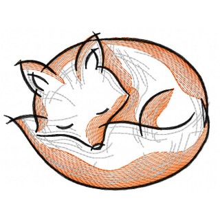 Sleeping little fox embroidery design - Embroidery Design