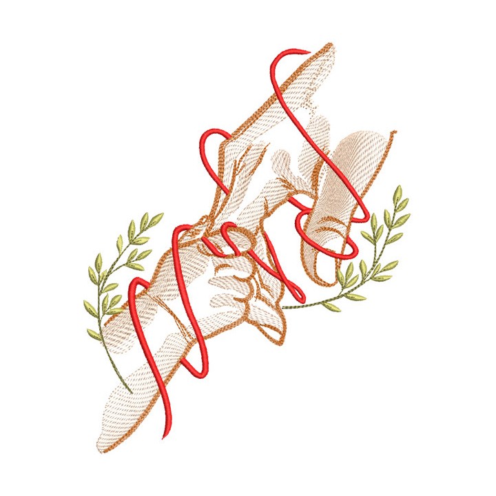 Hold a child by the hand embroidery design - Embroidery Design