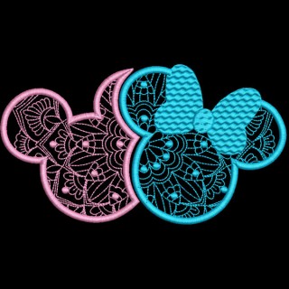 Two mice embroidery design - Embroidery Design