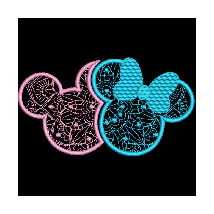 Two mice embroidery design - Embroidery Design