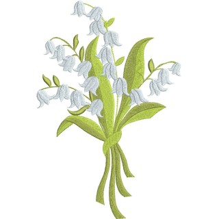 Lilies of the valley spring bouquet embroidery design - Embroidery Design