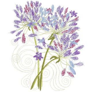 Bouquet of lavender embroidery design - Embroidery Design