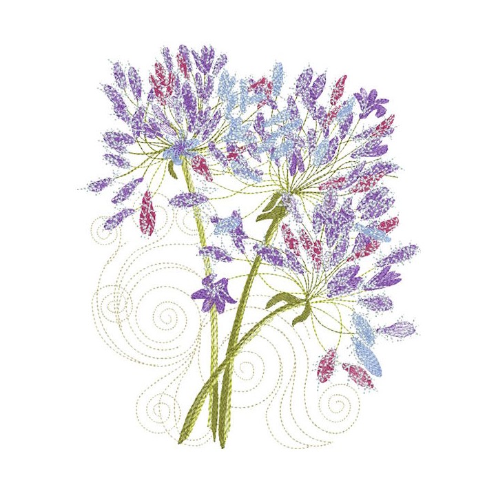 Bouquet of lavender embroidery design - Embroidery Design