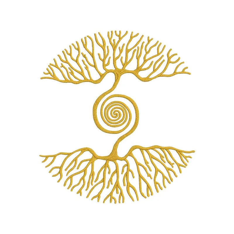 Tree of Life embroidery design featuring intricate patterns and vibrant colors, perfect for decorative ornament use.