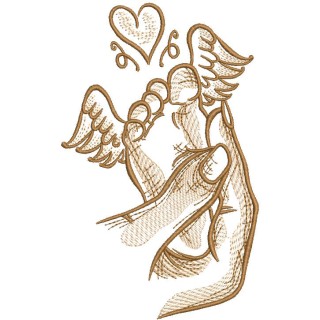 Angel foot in palm embroidery design - Embroidery Design