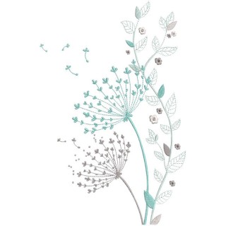 Autumn pastel flowers embroidery design - Embroidery Design