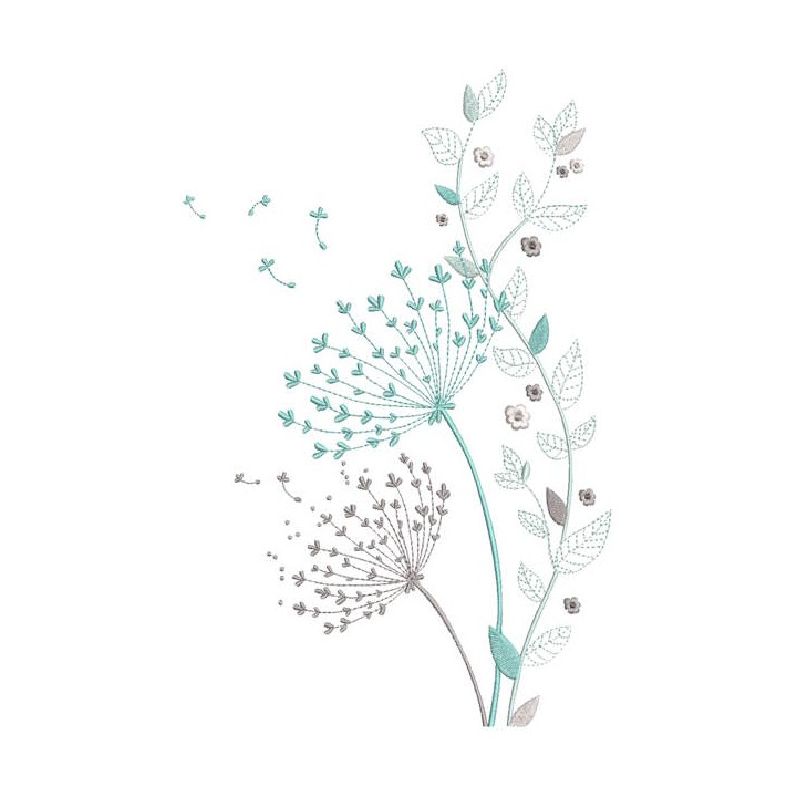 Autumn pastel flowers embroidery design - Embroidery Design