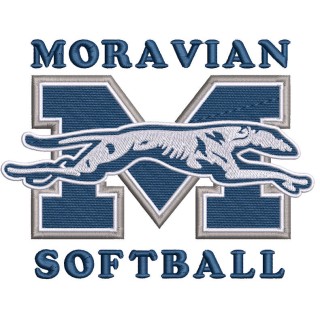 Moravian softball logo embroidery design - Embroidery Design