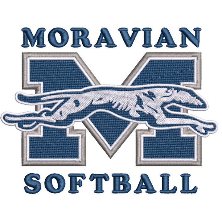 Moravian softball logo embroidery design - Embroidery Design