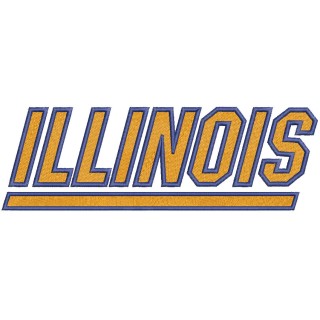 Illinois fighting illini wordmark logo embroidery design - Embroidery Design