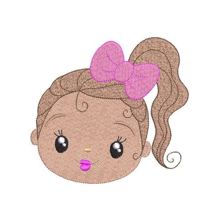 Little girl face embroidery design - Embroidery Design