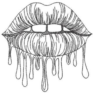 Mouth outline embroidery design - Embroidery Design