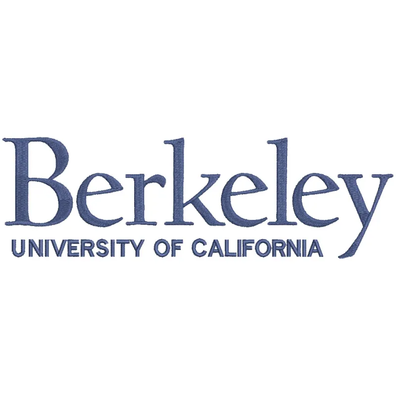 University of California Berkeley logo embroidery design featuring the iconic Golden Bears emblem on fabric.