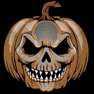 Halloween Angry Pumpkin embroidery design - Embroidery Design