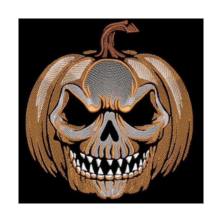 Halloween Angry Pumpkin embroidery design - Embroidery Design
