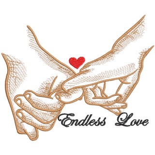 Holding hands endless love embroidery design - Embroidery Design