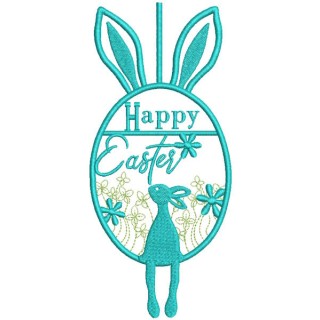 Easter bunny egg swing embroidery design - Embroidery Design