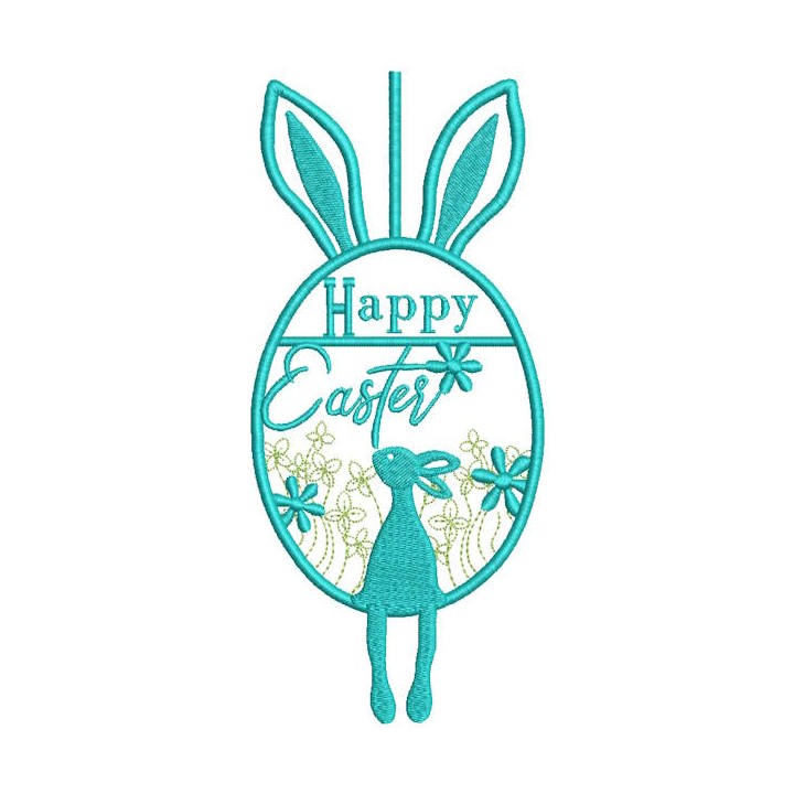 Easter bunny egg swing embroidery design - Embroidery Design