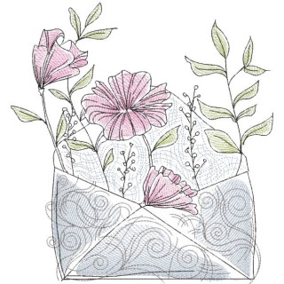 Letter with memories of summer embroidery design - Embroidery Design