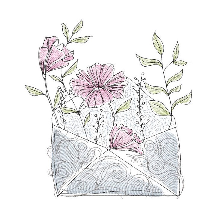 Letter with memories of summer embroidery design - Embroidery Design