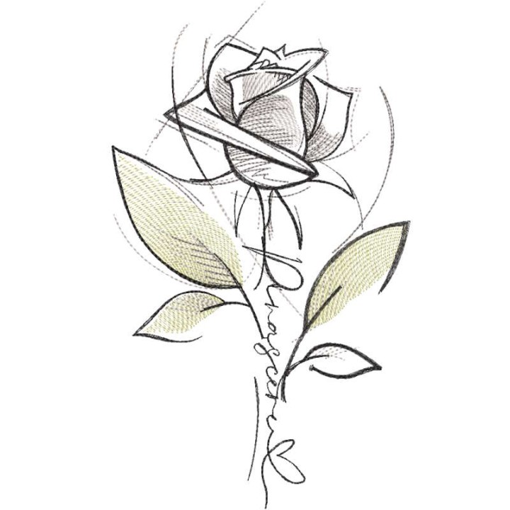 Rinascente rose embroidery design - Embroidery Design