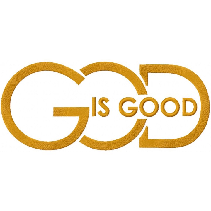 God is good gold embroidery design - Embroidery Design