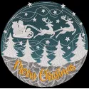 Merry Christmas Round Decoration embroidery design featuring festive colors and intricate holiday patterns.