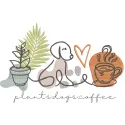 Embroidery design featuring plants, dogs, and coffee, perfect for home hobby enthusiasts.