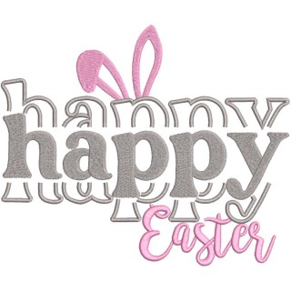 Happy happy easter embroidery design - Embroidery Design