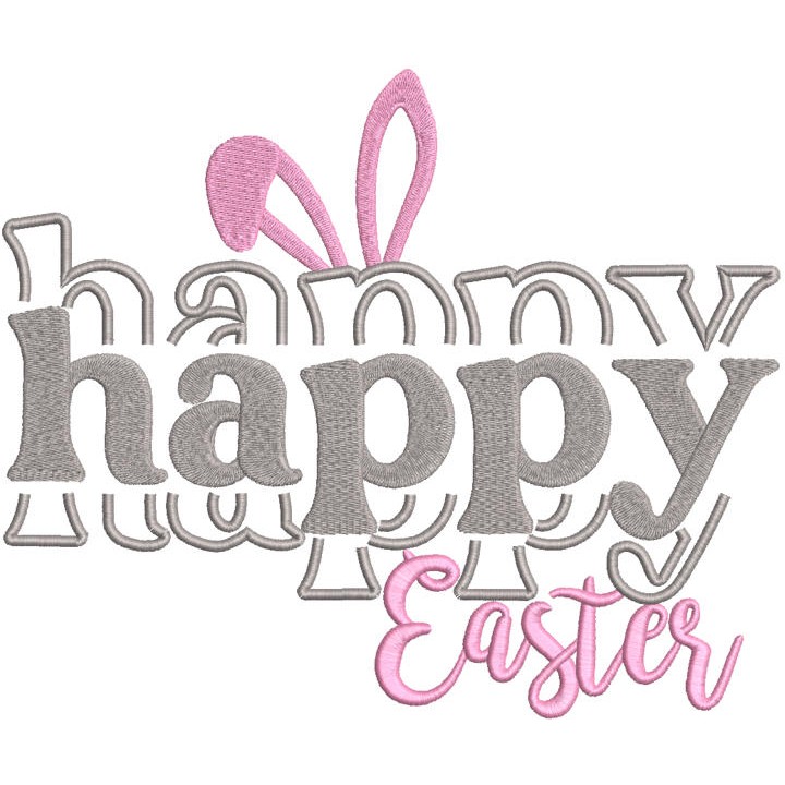 Happy happy easter embroidery design - Embroidery Design