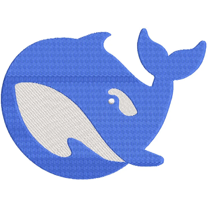 DeepSeek symbol logo embroidery design featuring intricate stitching and a modern, minimalist aesthetic.